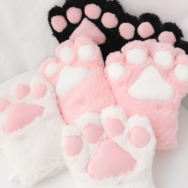 超可愛い コスプレ手袋 ふわふわ 猫爪 熊の手型 仮装 全6色 小道具63202835