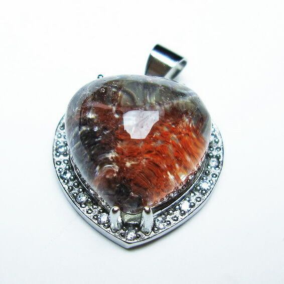 ガーデンクォーツ ペンダント ハート 一点物 メール便送料無料 [M便 1/20] 112-7871