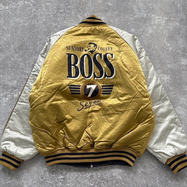 90sボスBOSSサントリーMA-1フライトジャケット　ボスジャン 90sボスBOSSサントリーMA-1フライトジャケット ボスジャン 希少】刺繍