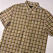L.L.Bean エルエルビーン 復刻 筆記体タグ マドラスチェック BD 半袖シャツ M/イエロー 系