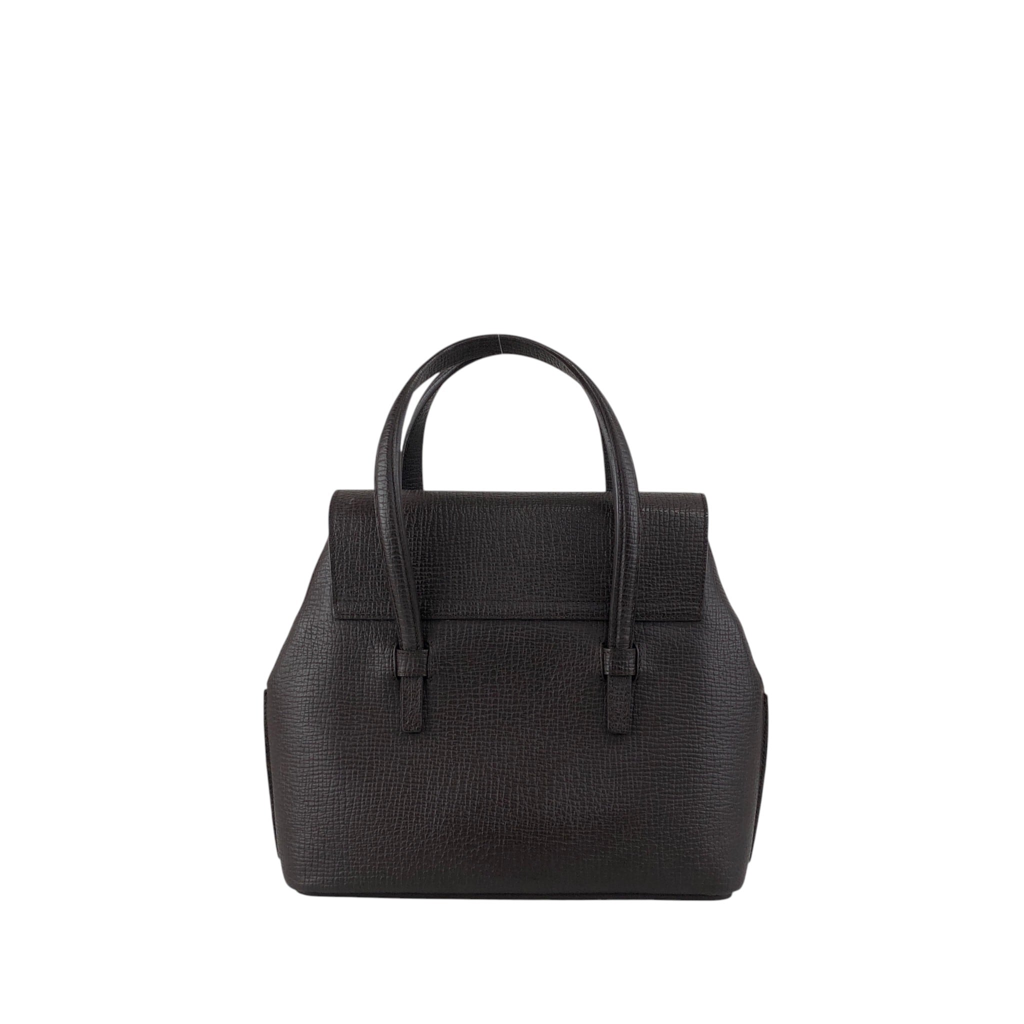 LOEWE ロエベ ハンドバッグ ブラウン ロゴ レザー 型押し vintage