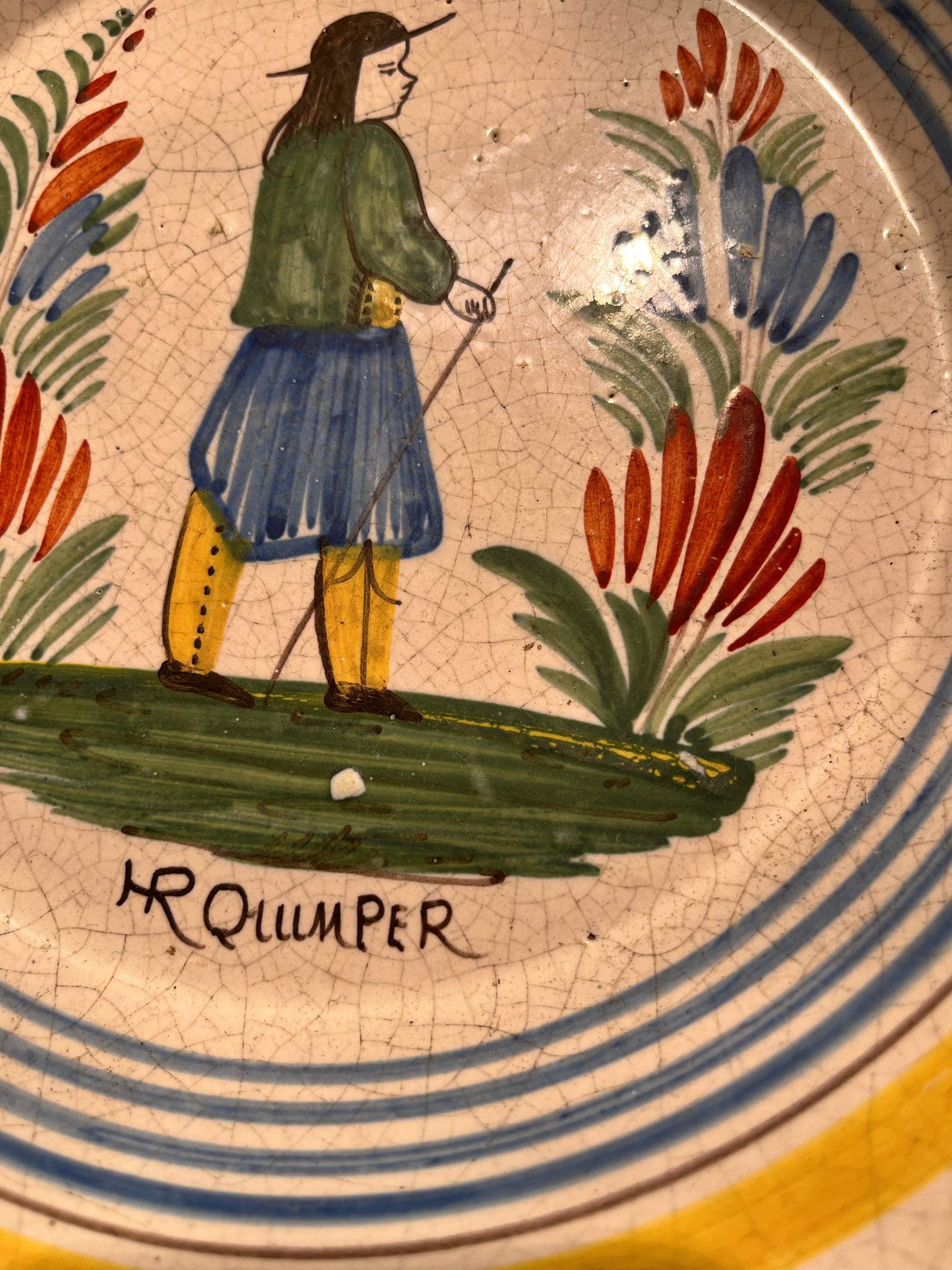 HENRIOR QUIMPER plate handpainted | 家貨屋 kakaya