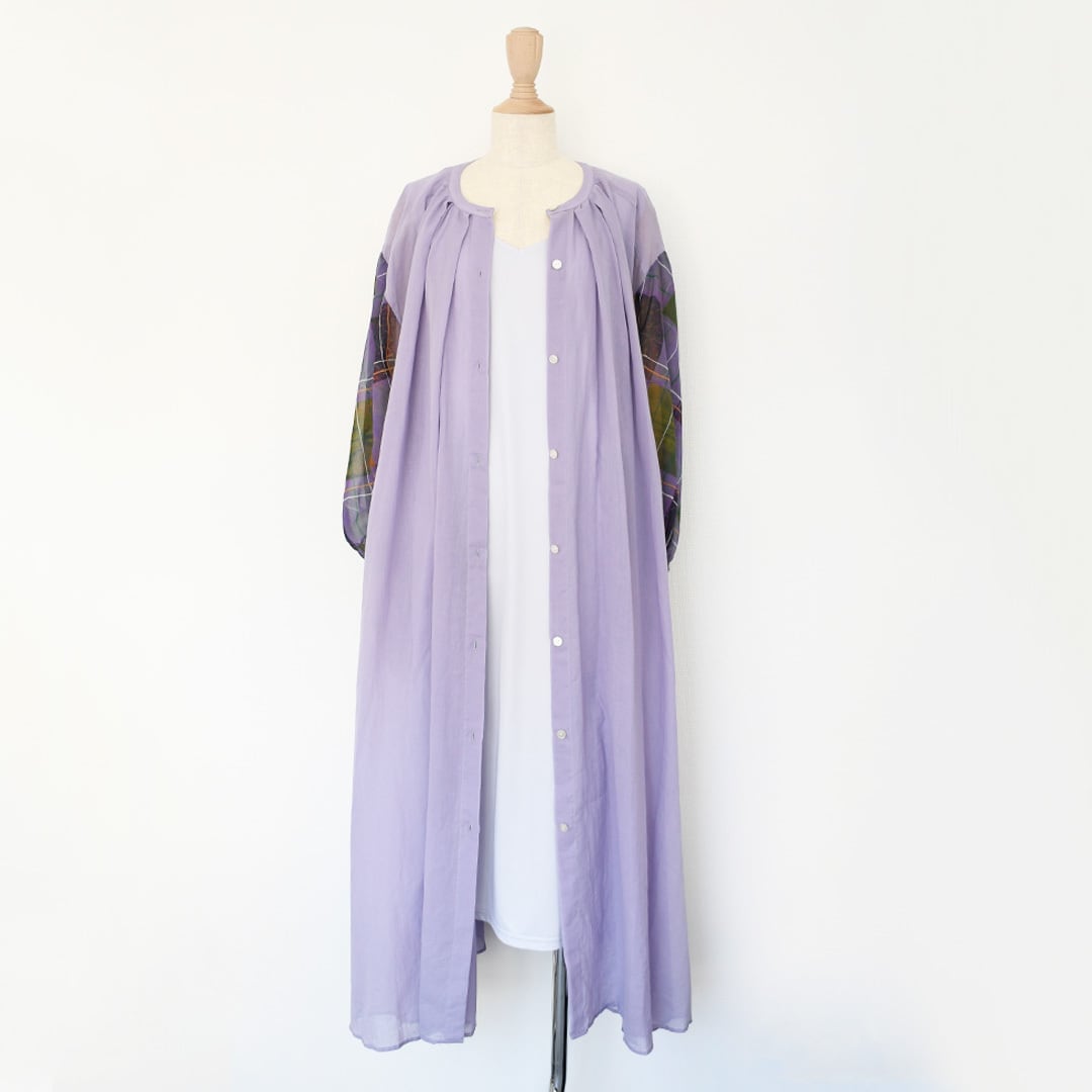 J_O ORIGINAL シフォンワンピース【check chan×パープル