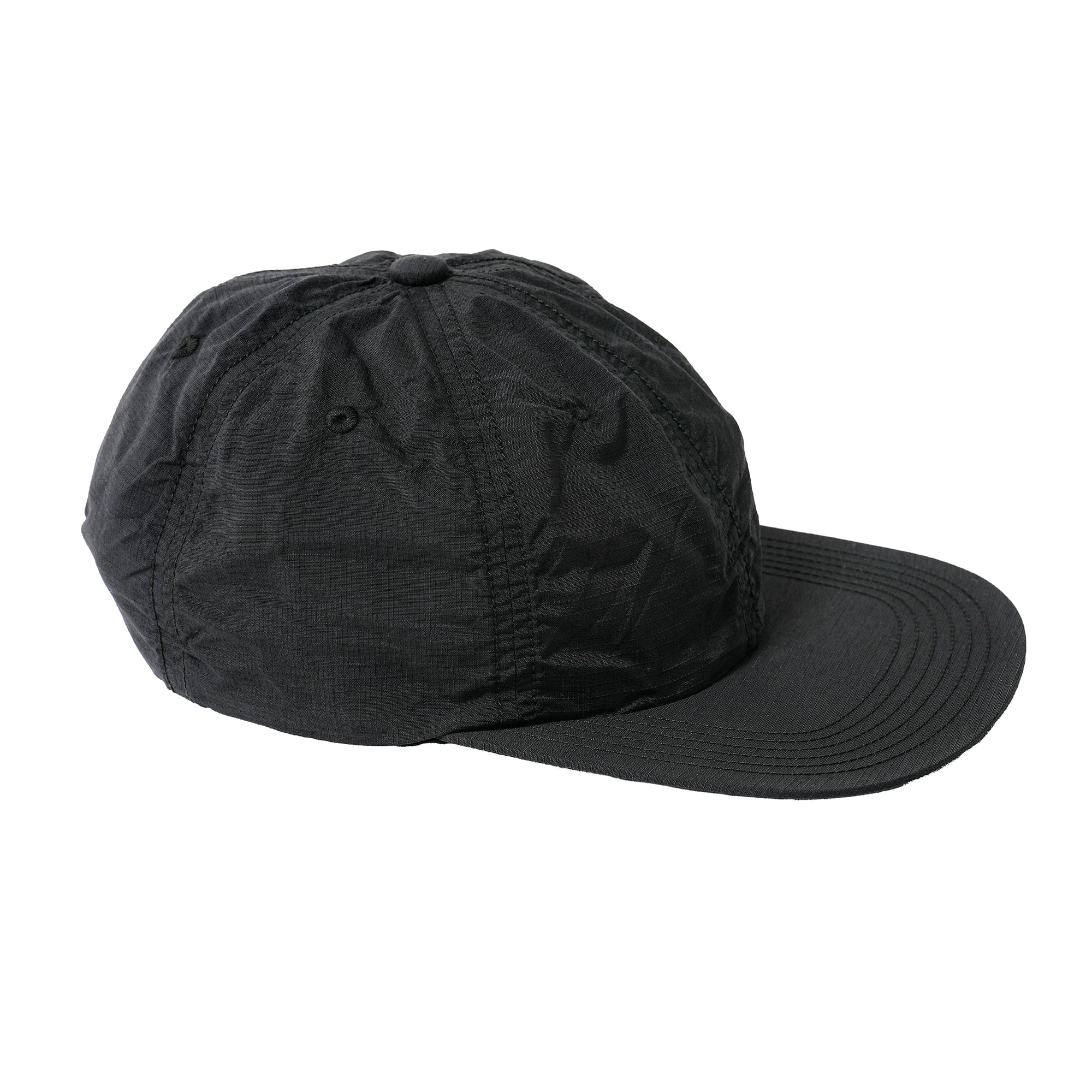 Nylon Rip Stop Shirring 6Panel Cap (black)