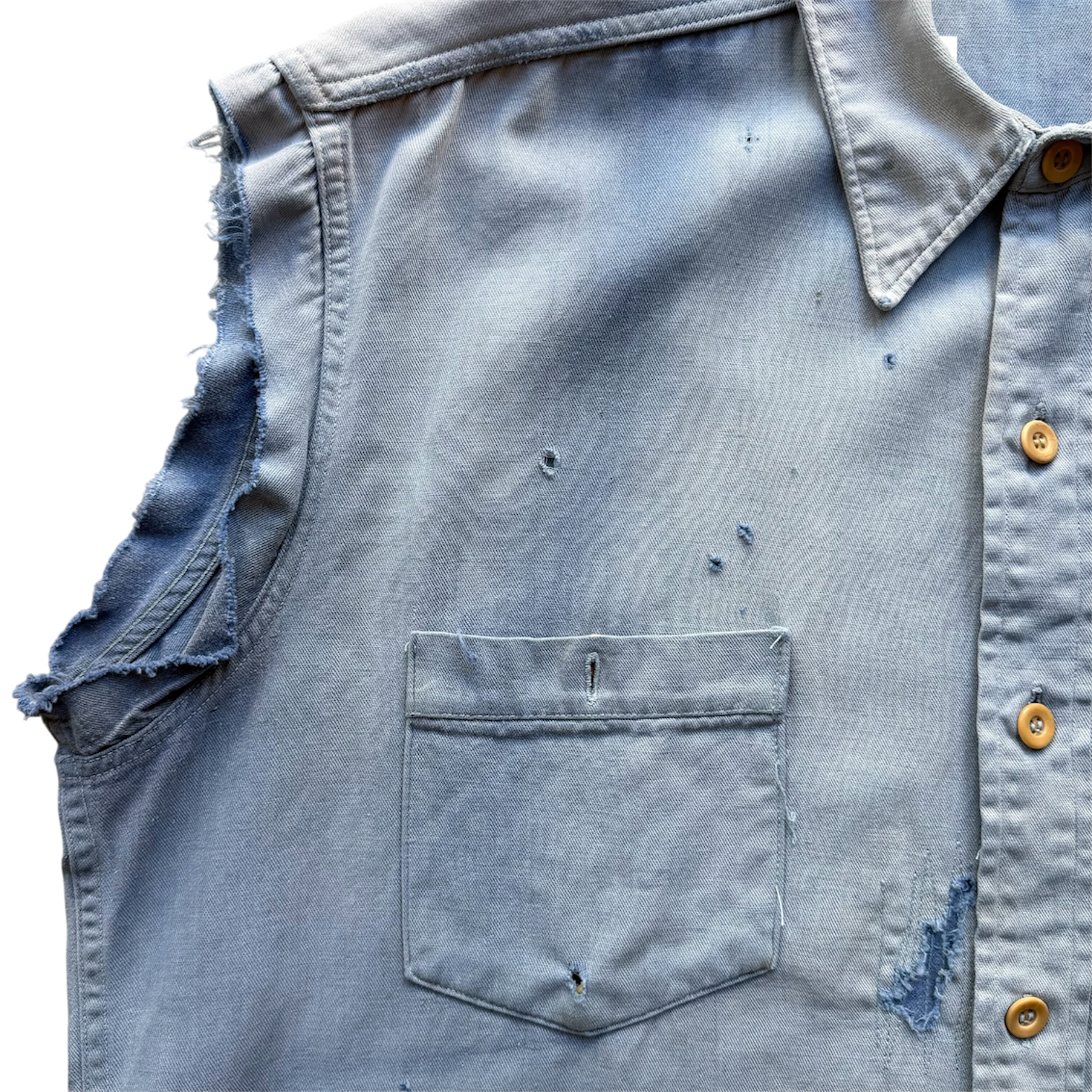 Cut-Off Sleeveless Shirt