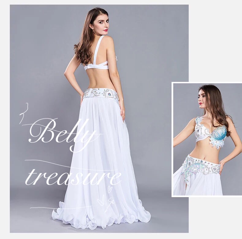 ベリーダンス衣装 ブラ、ベルト、スカート三点セット HJ8801 | Belly