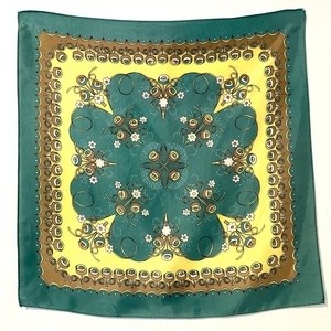 Vintage Green Floral Scarf / グリーンフラワースカーフ