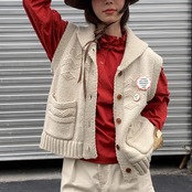 雪明かりノルディックを纏うVネックベスト《W0227》