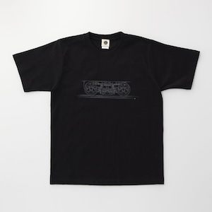 鉄道Tシャツ｜台車 （ Black × Dark Gray ）鉄道グッズ　ブラック　黒　電車Tシャツ　Railway bogie T-shirts