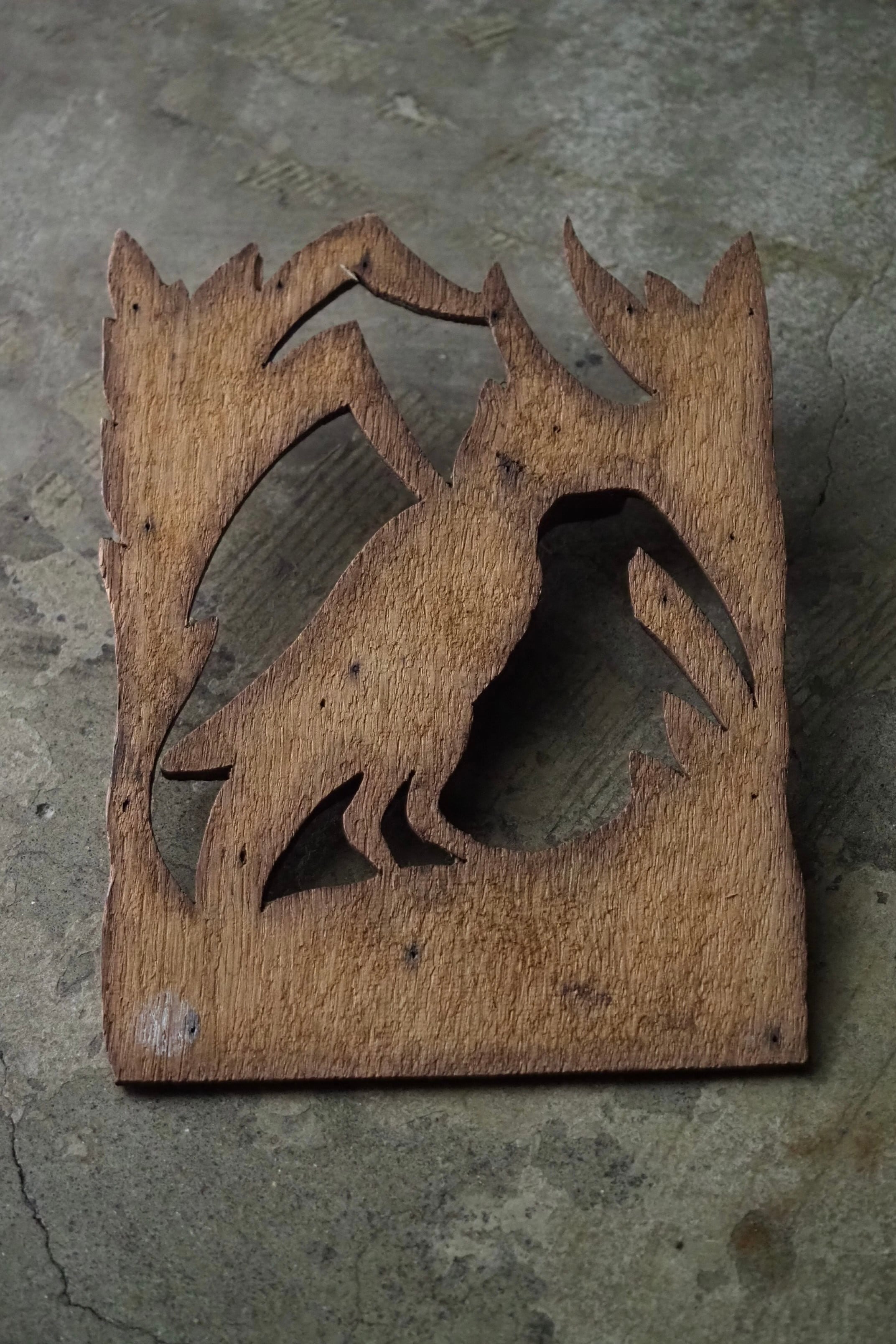 鳥の壁掛けオブジェ-antique bird wood caving objet | アンティーク