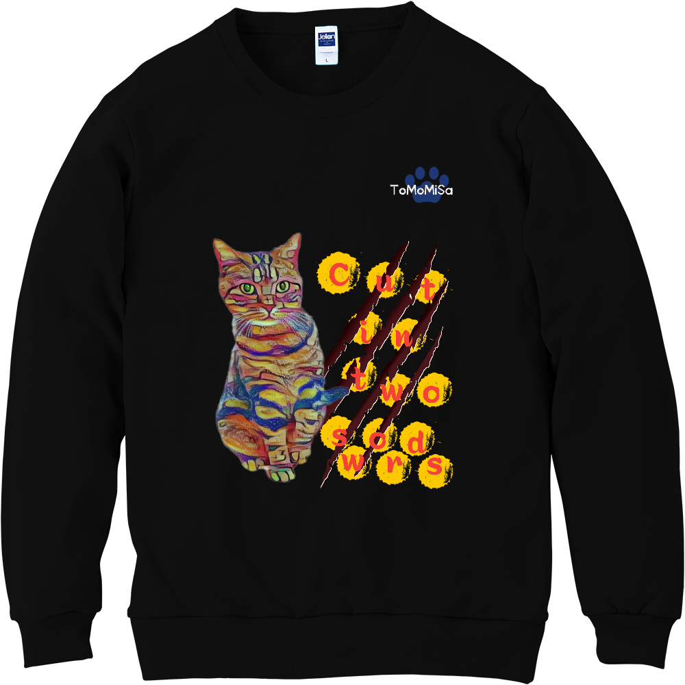 Cut in two sowrds - 猫スウェット【S～XXL】 | ToMoMiSa