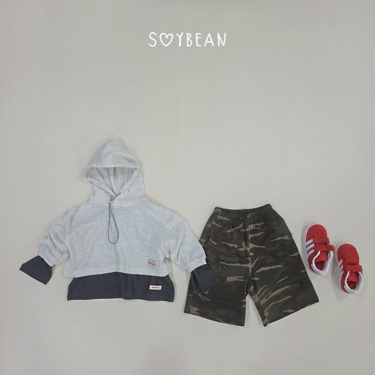 【取寄】SOYBEAN ワッフルストリングフードTシャツ|秋服|韓国子供服| 26/AT