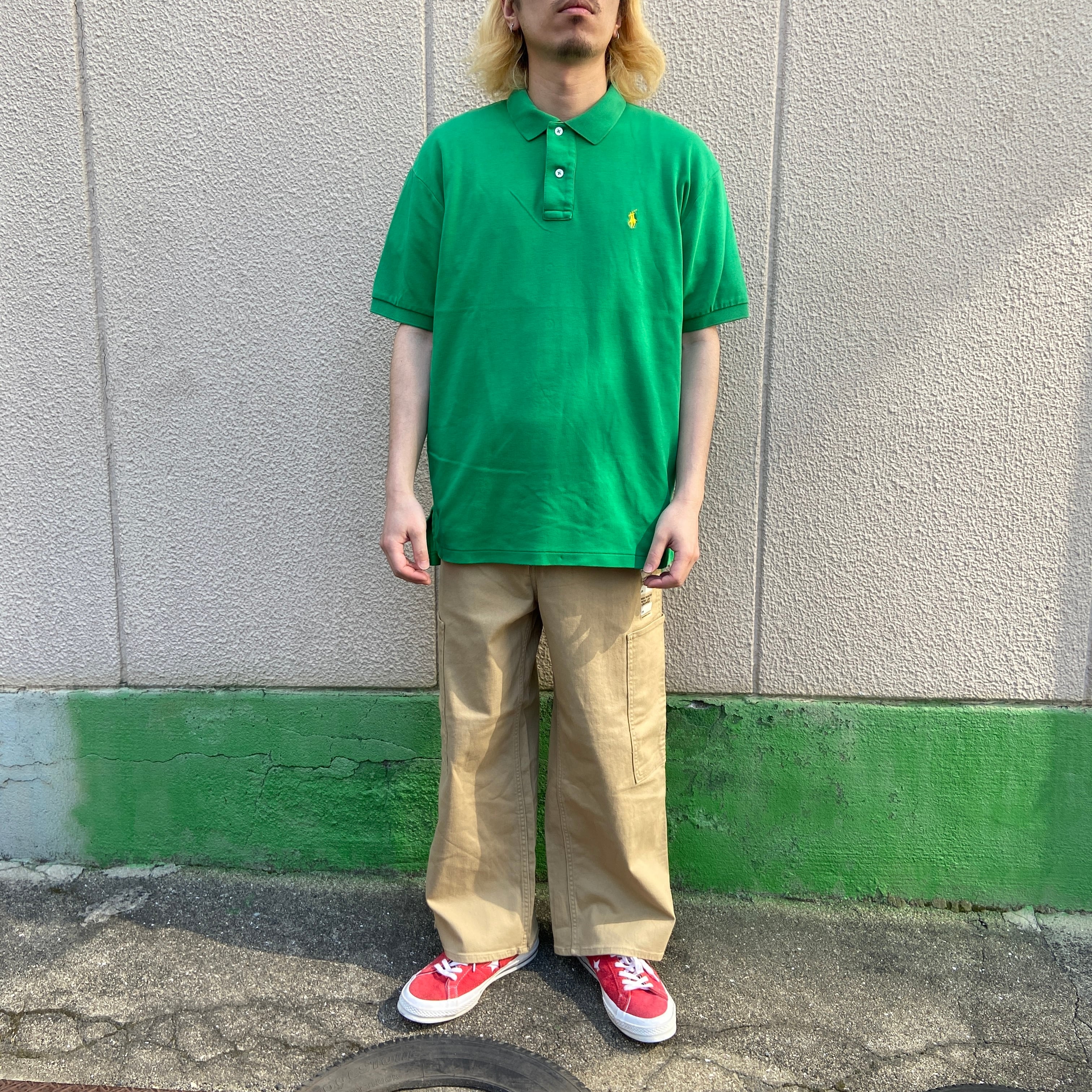 Ralph lauren ラルフローレン ワンポイントポロシャツ 緑 L 90s | 古着