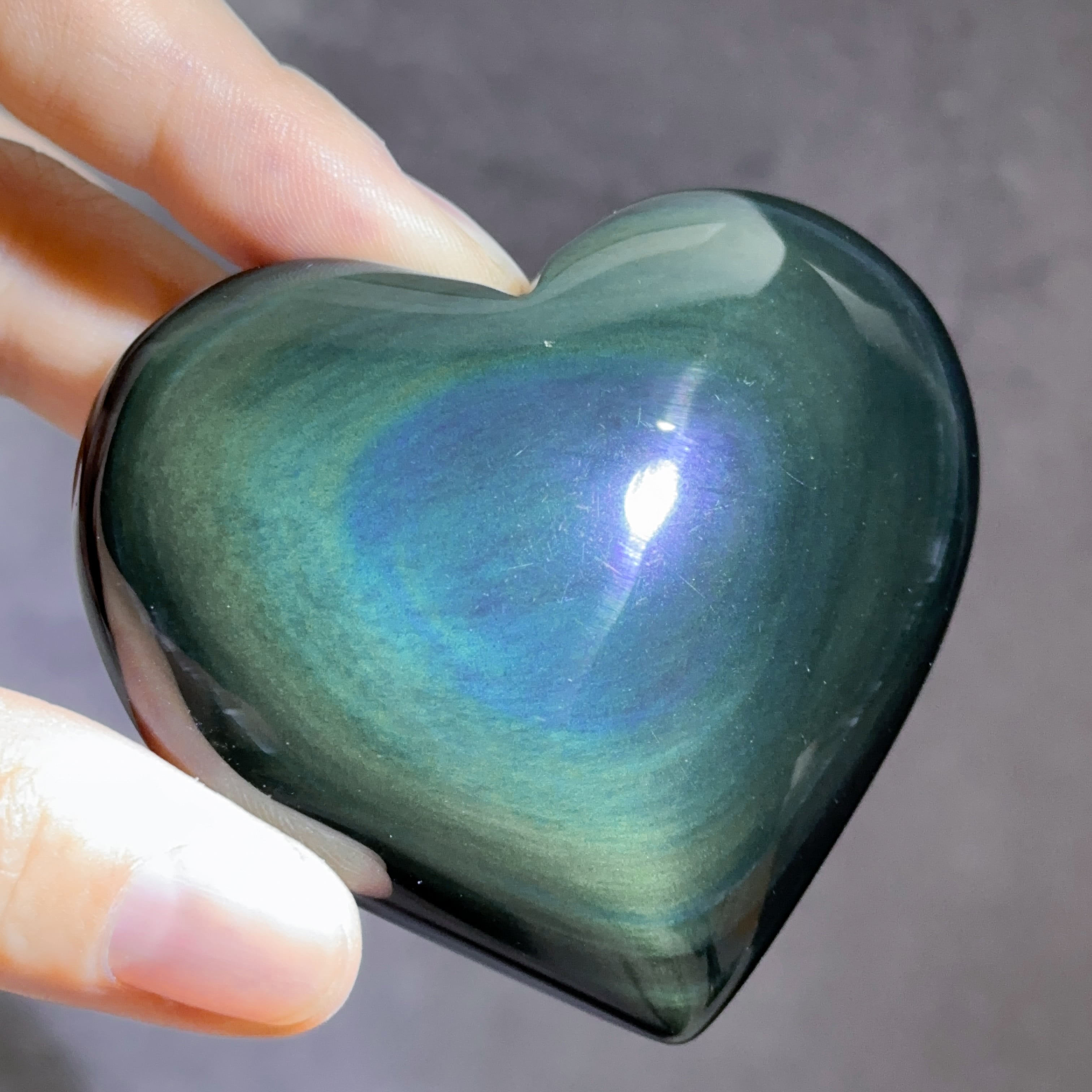 レインボーオブシディアン ハート12◇Rainbow obsidian◇天然石・鉱物・パワーストーン