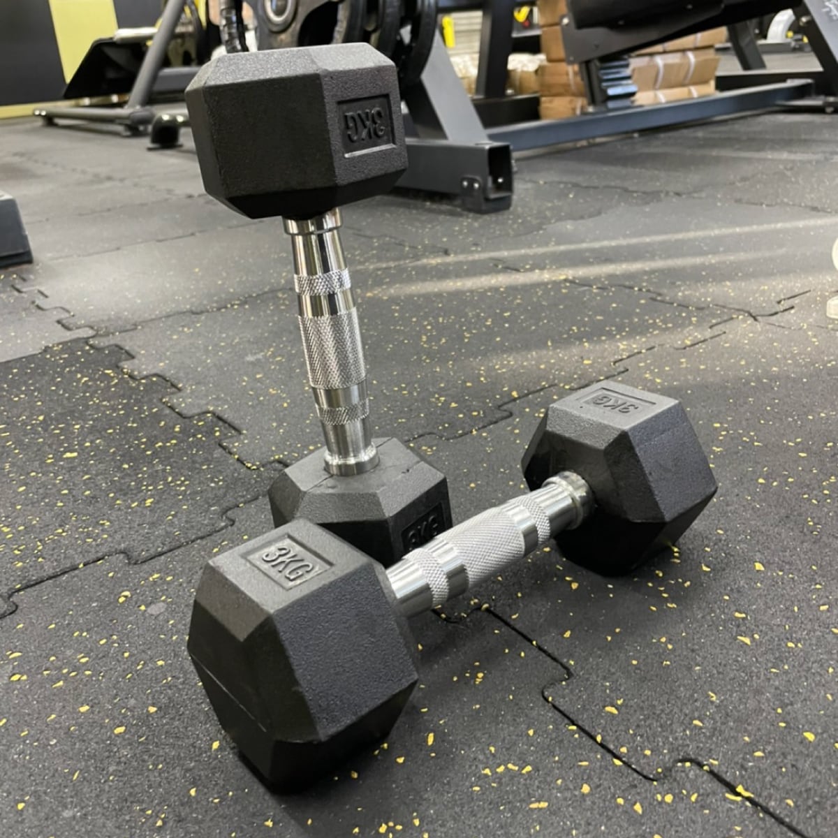 ラバーダンベル ヘックスダンベル 3kg/5kg/10kg 楽天市場】HEXダンベル 3kg 5kg 7.5kg 10kg 12.5kg 15kg 20kg（六角