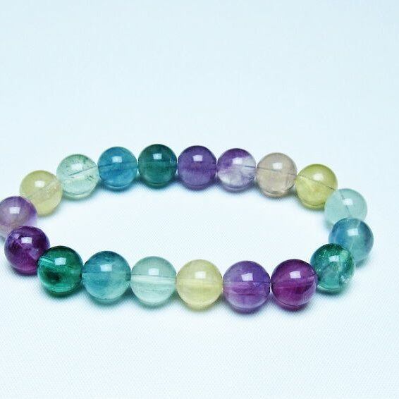 フローライト ブレスレット 10mm 蛍石 螢石 ブレス 一点物 メール便可 [M便 1/10] 111-45728
