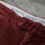 BURBERRY 2tuck corduroy pants wine red