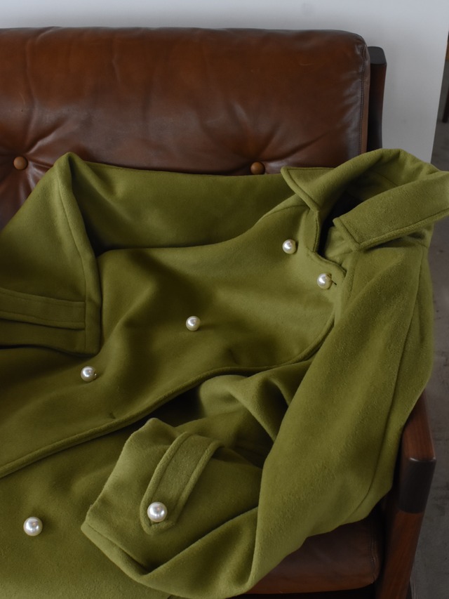 pearl button coat（green）