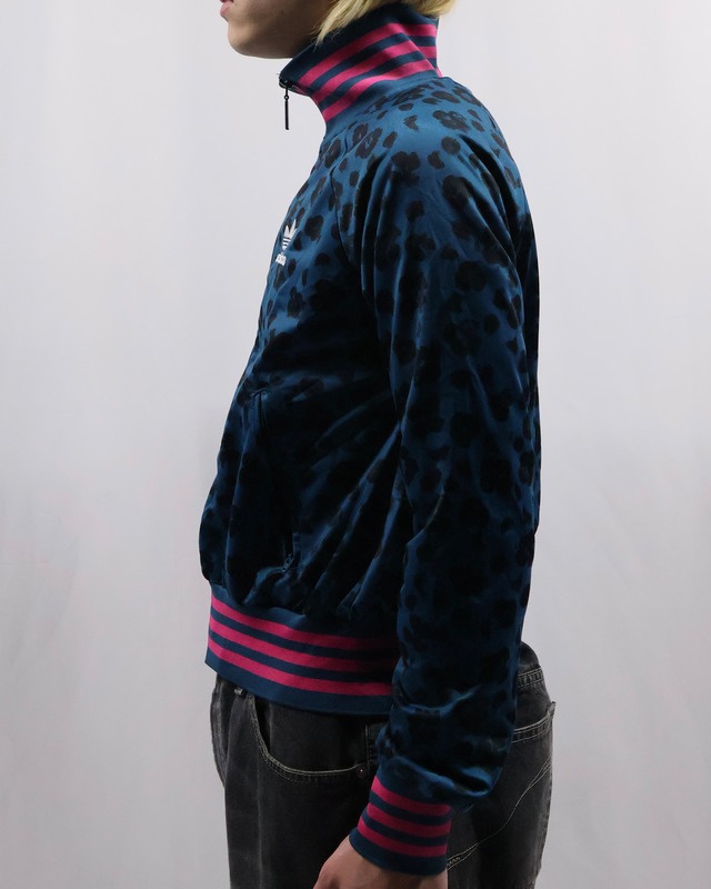 "adidas" leopard print track jacket