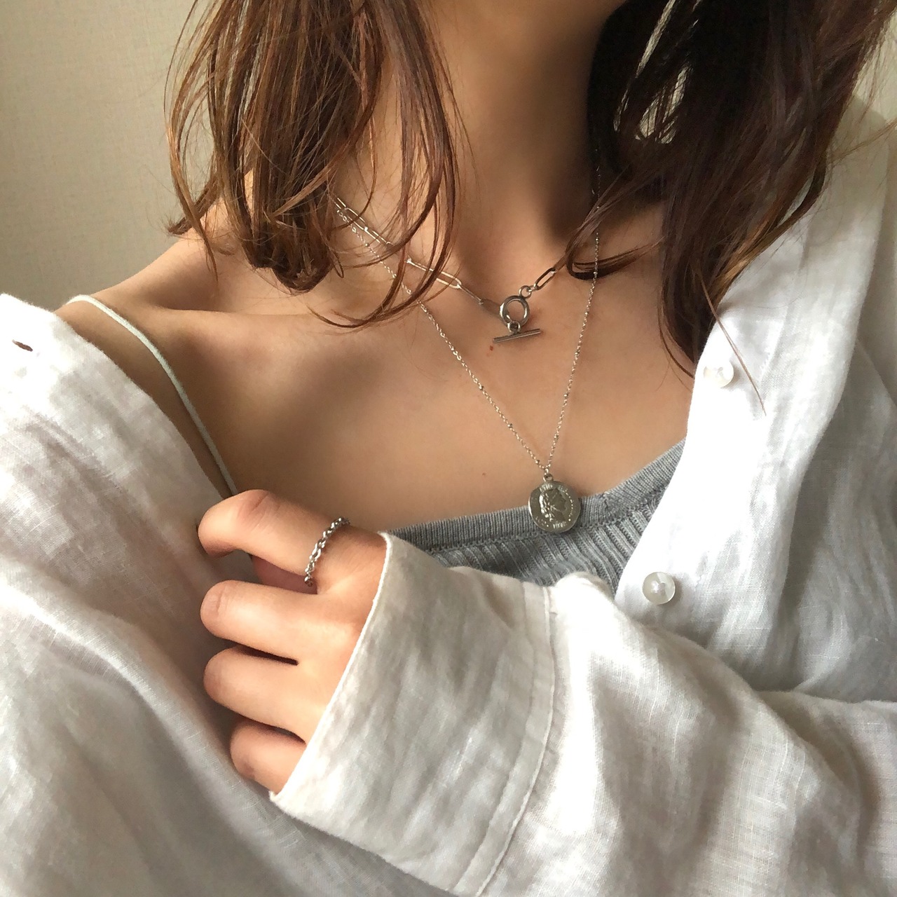 ［3種類から選べる］コイン　シルバー ネックレス