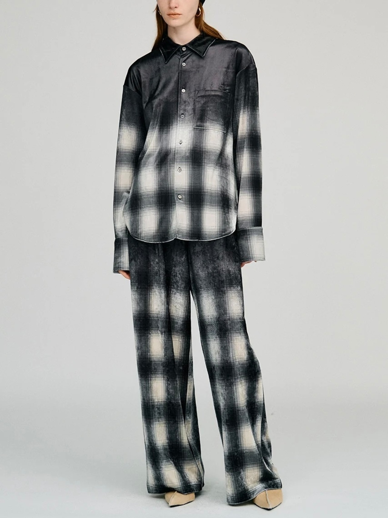 【26AW | WOMEN】PRANK PROJECT プランクプロジェクト / パンツ / Faded Check Velour Pants 31262465911 - 3