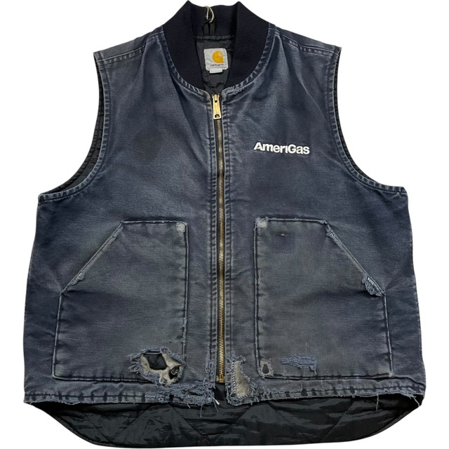 《L》 Carhartt カーハート ダックベスト 刺繍デザイン ブラック no.9871