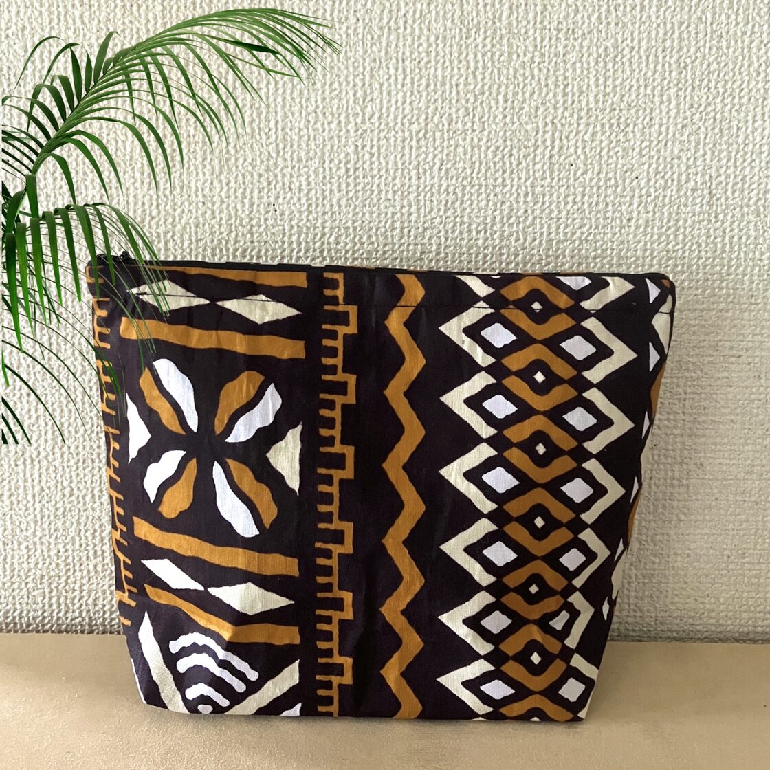 ポーチ パーニュ布 アフリカン ハンドメイド 内ポケット付き 