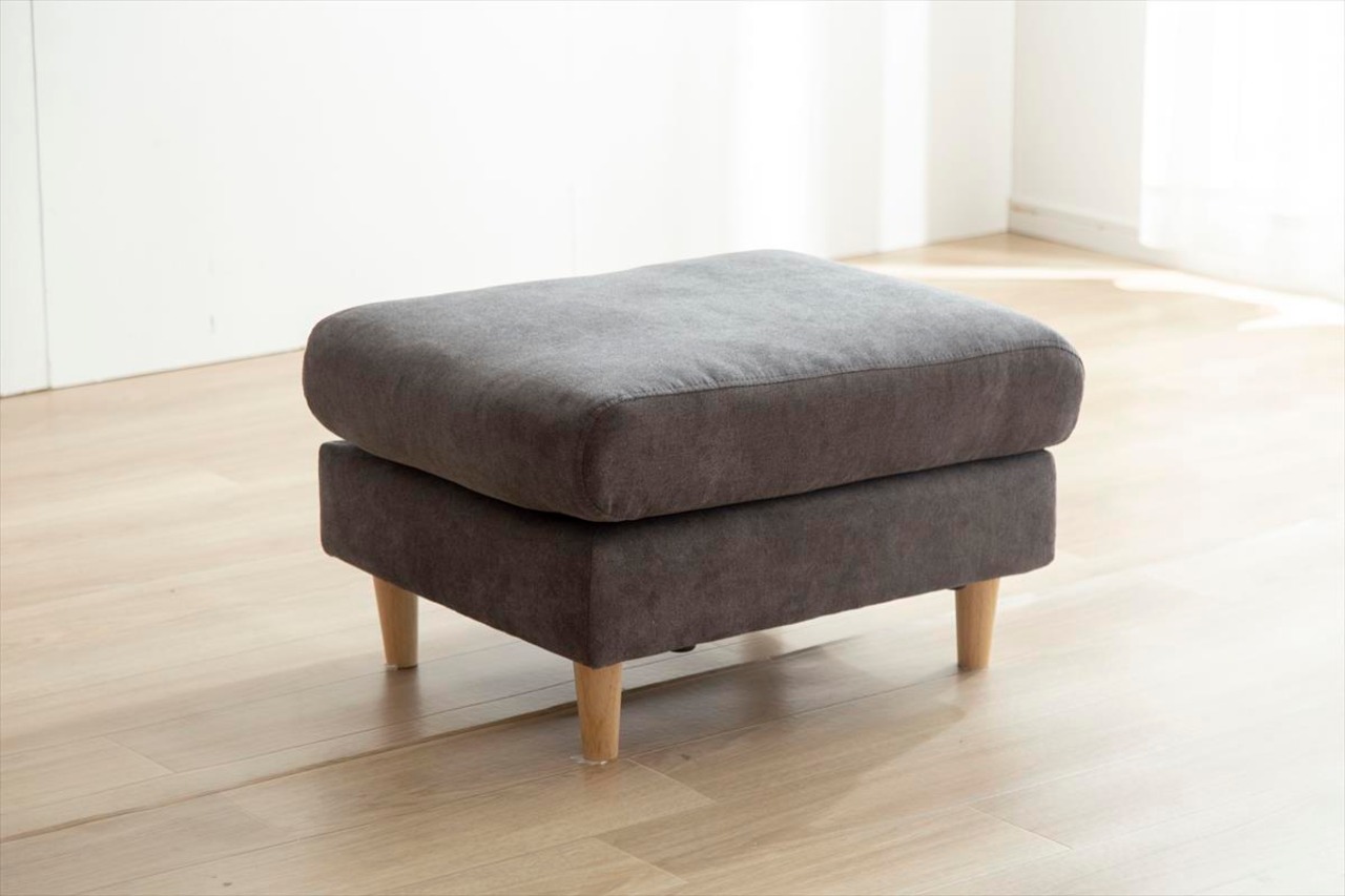 【2点セット】Mellow オットマン付き2人掛けカウチソファ