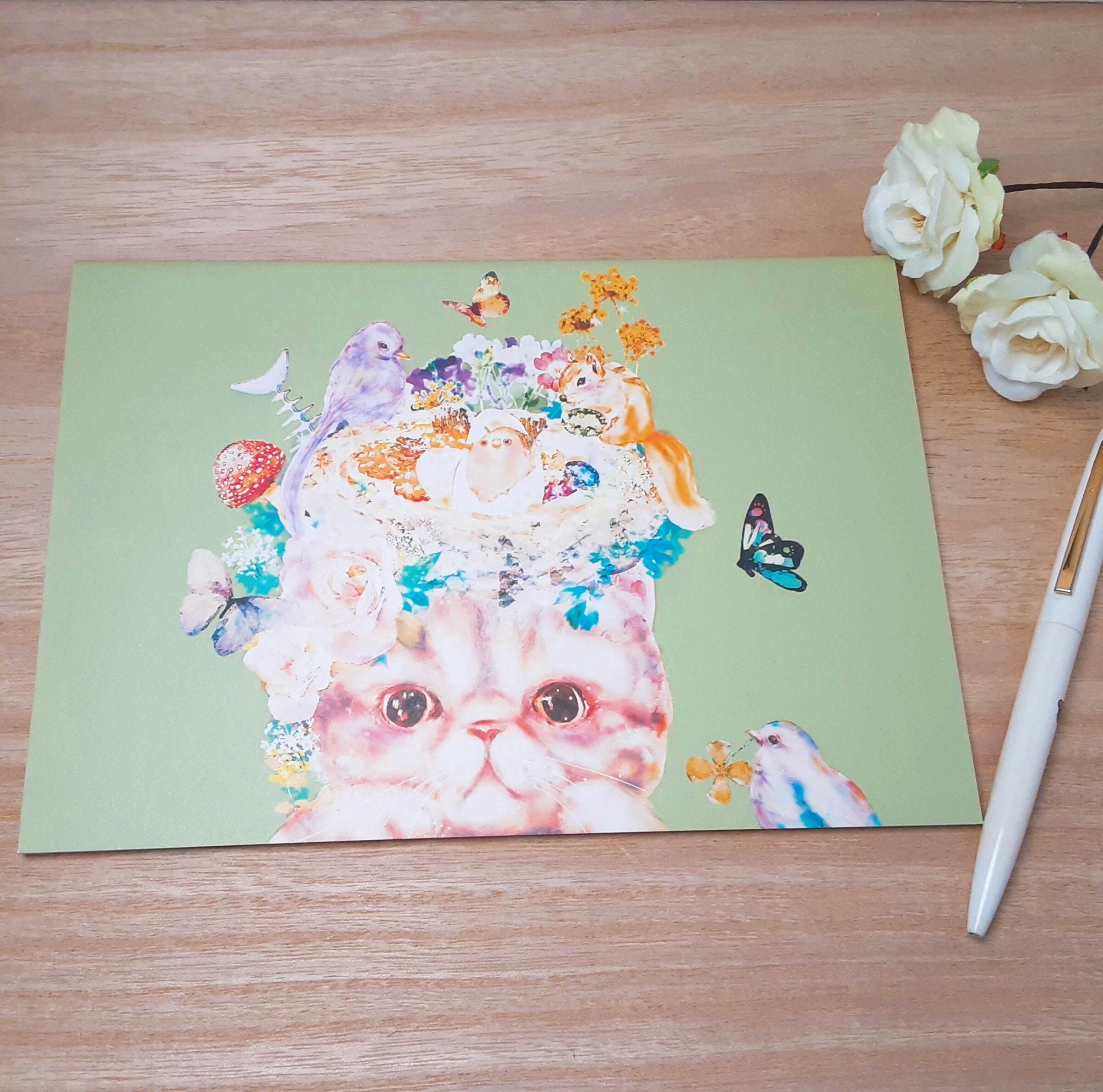 中綴じノート ねこ「kyou wa donna hi?〜 ぼくのあたまに…〜」猫 中綴じノート ねこ「kyou wa donna hi?〜 ぼくのあたまに…〜」猫