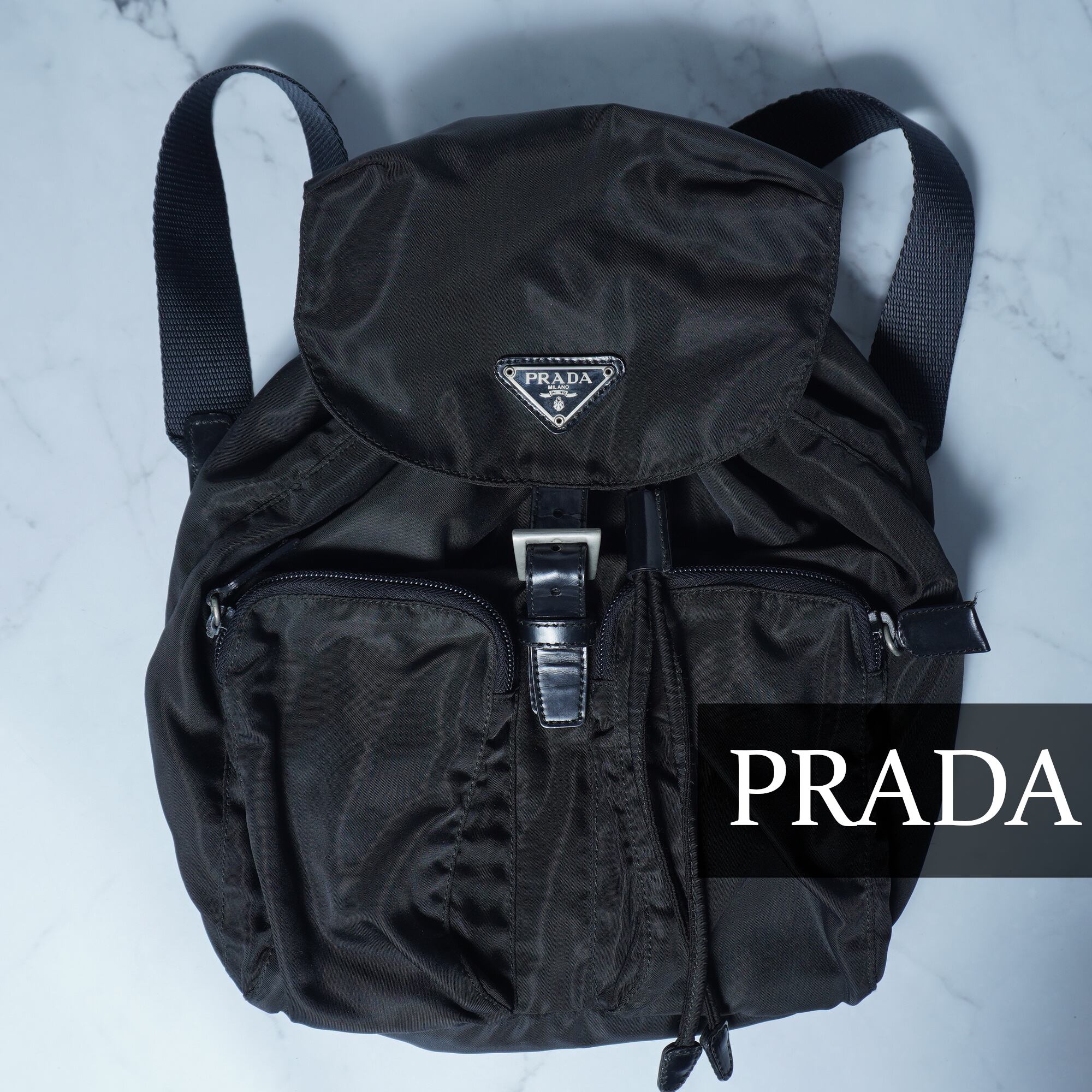 ✨良品✨プラダ リュック バックパック 三角プレート 巾着 ナイロン