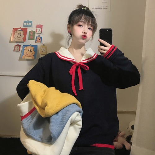 ✞ロリりぼんニットセーター 大人女子☆ウィンタージャケット 秋冬✞ゴスロリ SM ミリ 甘ロリ クラロリ 和ロリ エレガント 黒ロリ 姫ロリ 華ロリ BB-BB3052069429
