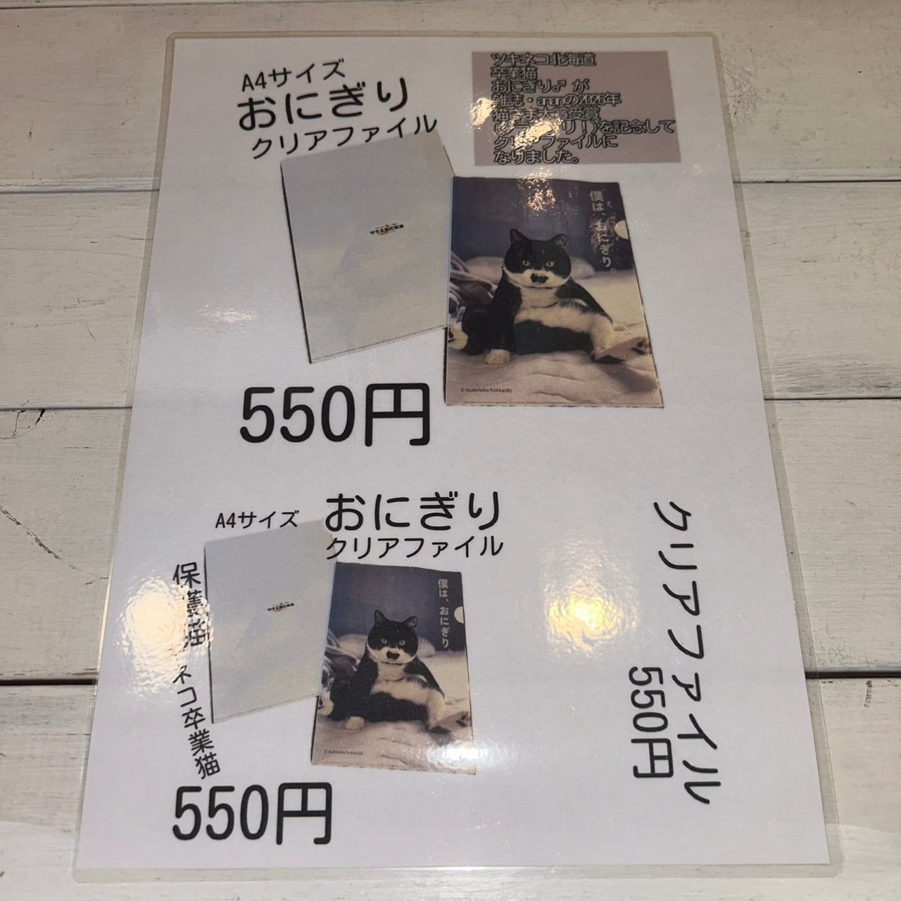 anan 猫さま大賞2026 グランプリ受賞】おにぎりくんクリアファイル【A4