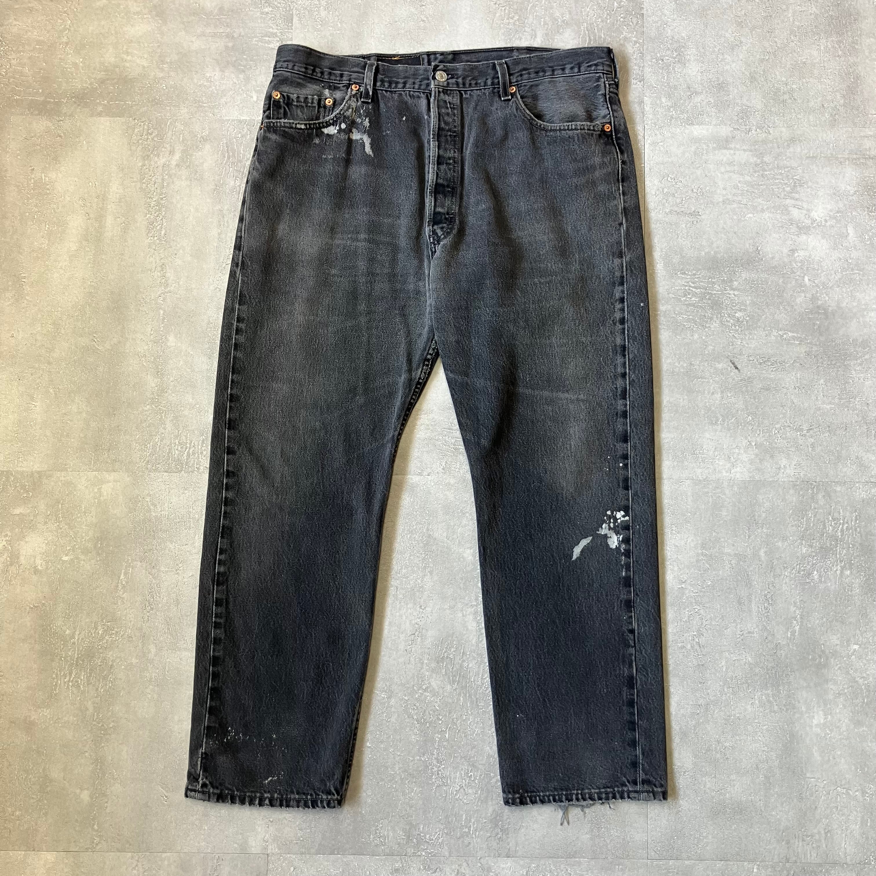 《実寸w38l29》Levi's リーバイス 501 00s usa製 ブラックデニム ブリーチ No.3447