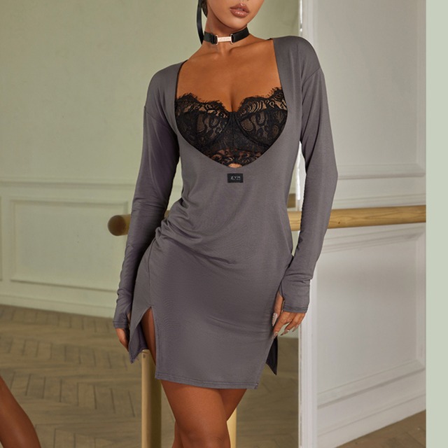 ラウンドネックデザイン　リバーシブル　ラテン　ワンピース　　ds0410