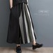 ワイドパンツ レディース ガウチョパンツ ストライプ ボトムス フレア ワイドパンツ 春秋 春 綿麻風 秋 9分丈 レディースパンツ スラックス 大人パンツ キレイめ エレガント 大人 お洒落 ワイド