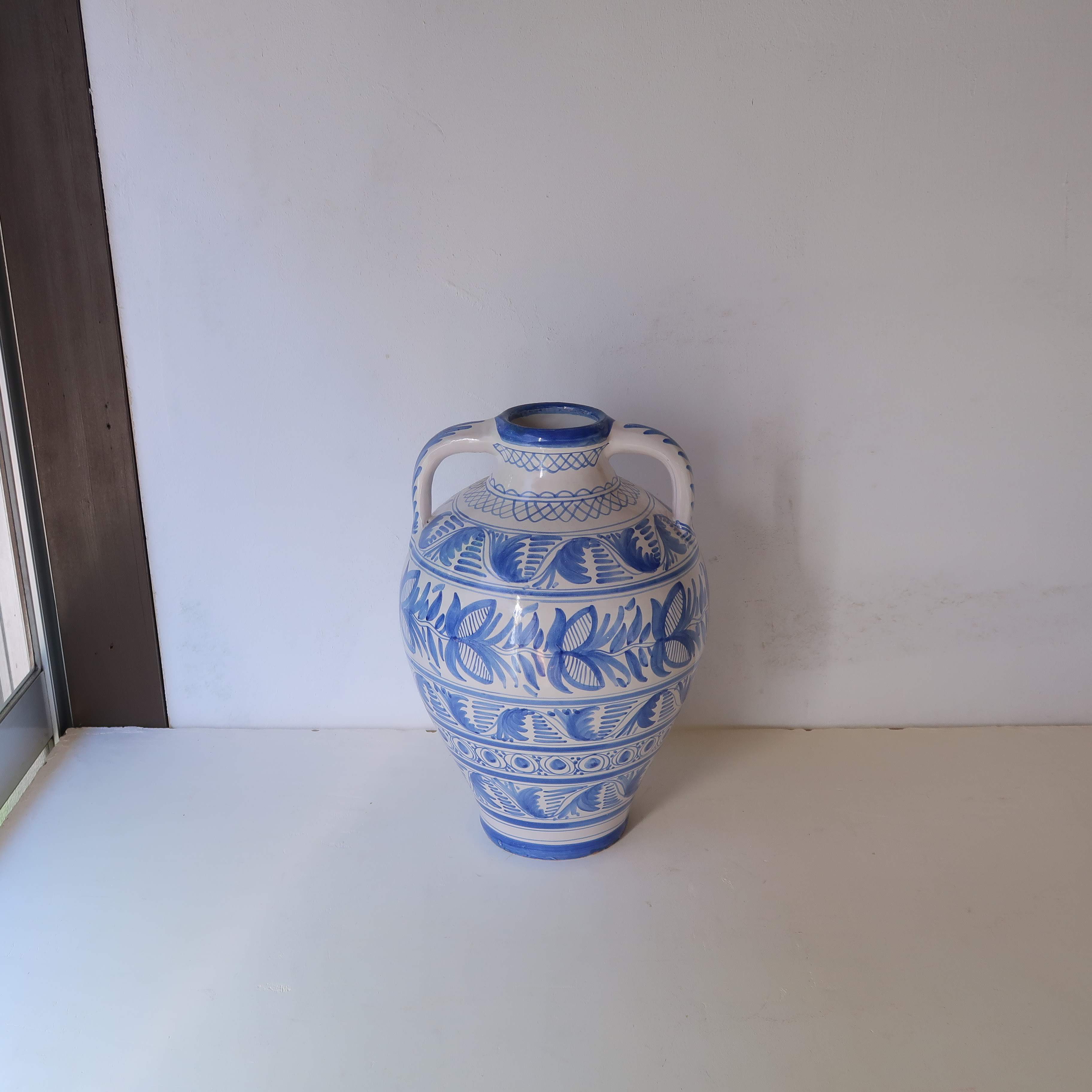 青いレースの大壺花瓶 | SUISUI