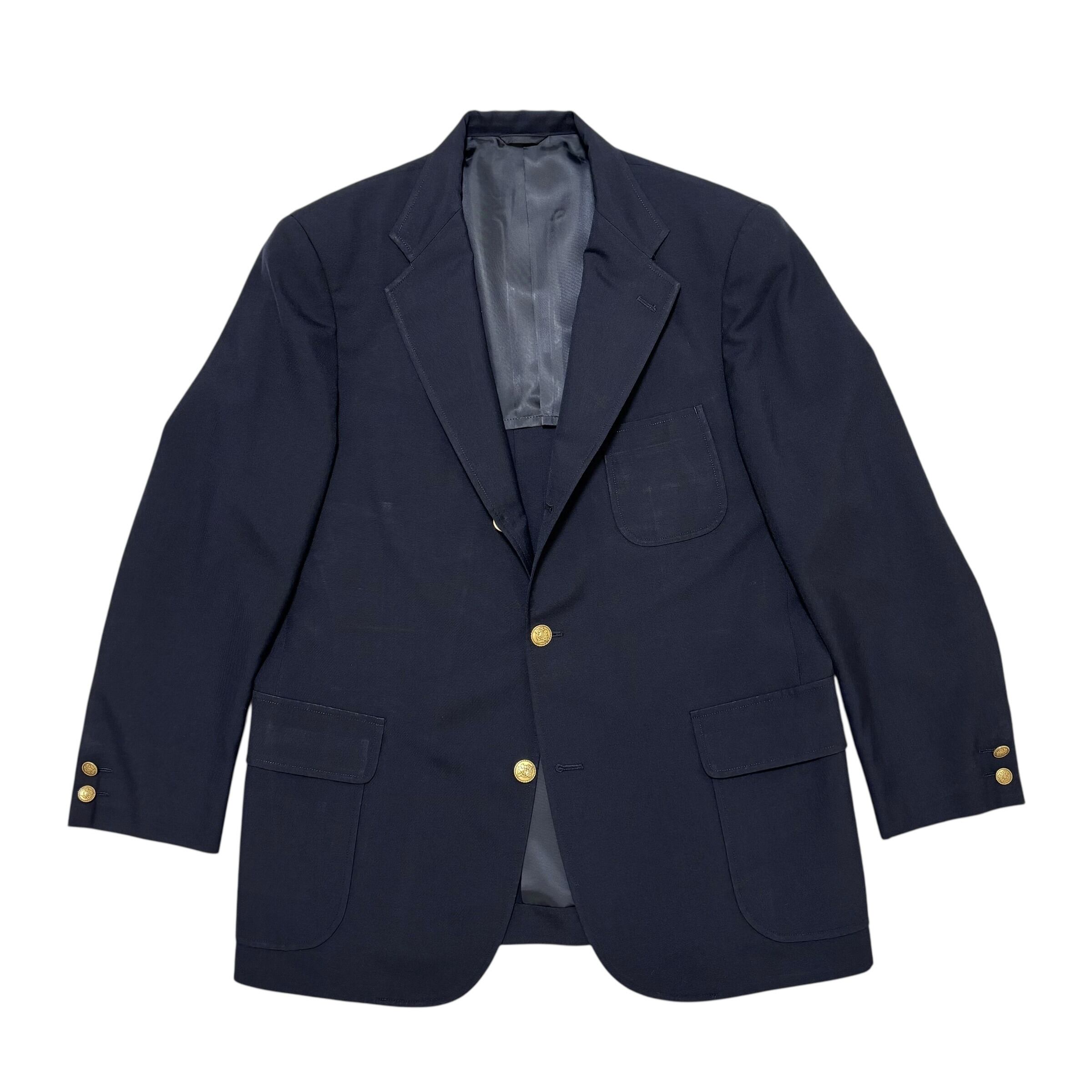 古着 ニューヨーカー NEWYORKER 紺ブレザー クリーニング済み 90s シングルブレスト 段返り メンズ 100AB7 L相当