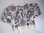 1980’s USA Acrylic Floral Jacquard Knit Sweater／M