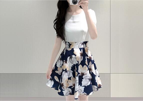 ミニワンピース 花柄ミニワンピース Aラインワンピース 春夏ミニワンピース