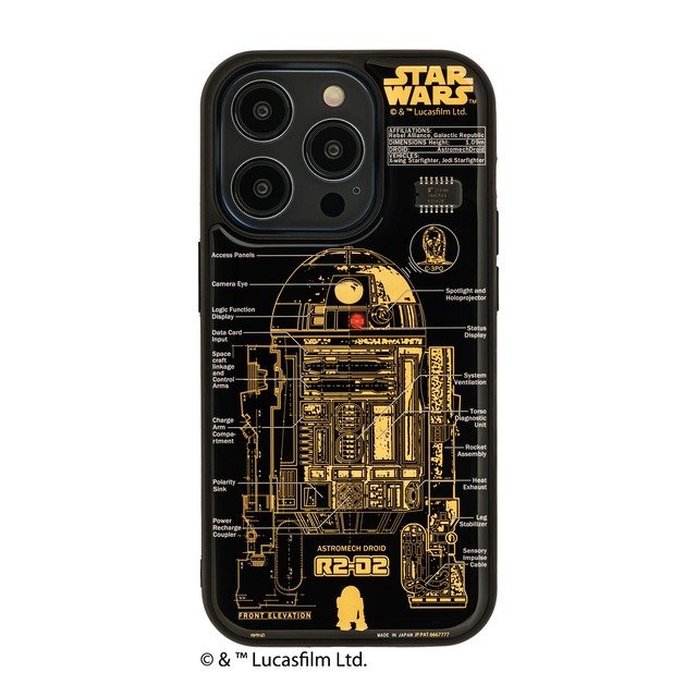 FLASH R2-D2 基板アート iPhone 14 Pro ケース 黒