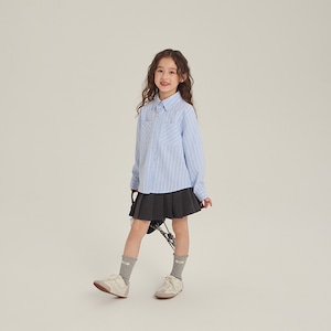 秋水色ストライプTシャツ