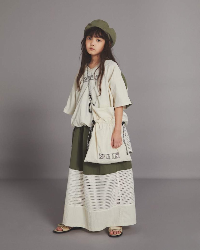 【23SS】GRIS ( グリ )　Layered Gathered Skirt ［ S / M ］ SageMix　スカート