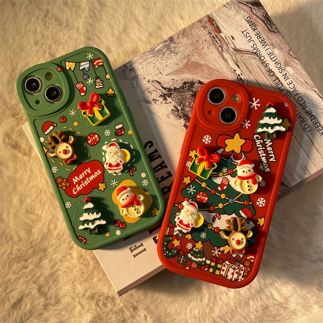 【Lyuongシリーズ】★携帯ケース★ 2color クリスマス アイホン iPhone15 iPhone14 iPhone13 iPhone12/11/XS/XR