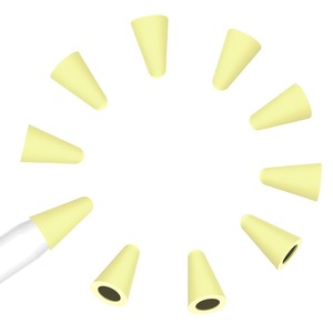 【特価処分】Apple Pencil 用ペン先 保護 ケース 10個入 アップルペンシル ペン先 カバー シリコン (黄)