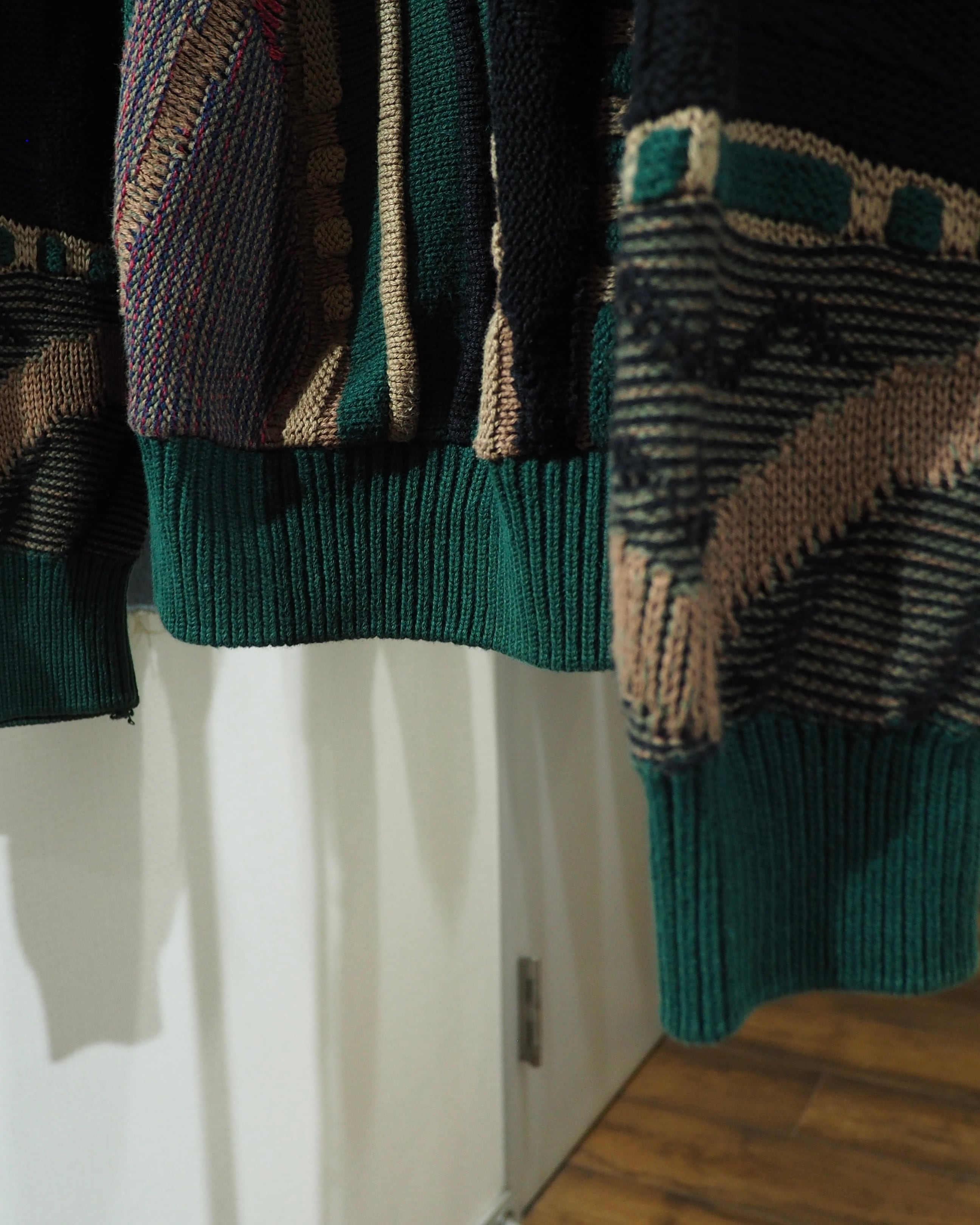1990s " TOSANI ‐ Pure Cotton " Bewitching Color Vintage Loose 3D Knit