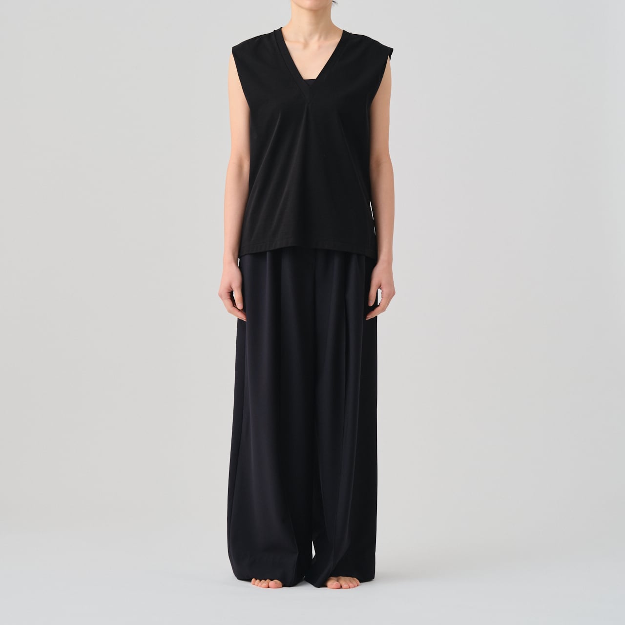 Cupro Twill Balancircular® Drawstring Easy Wide Pants | GGG ONLINE