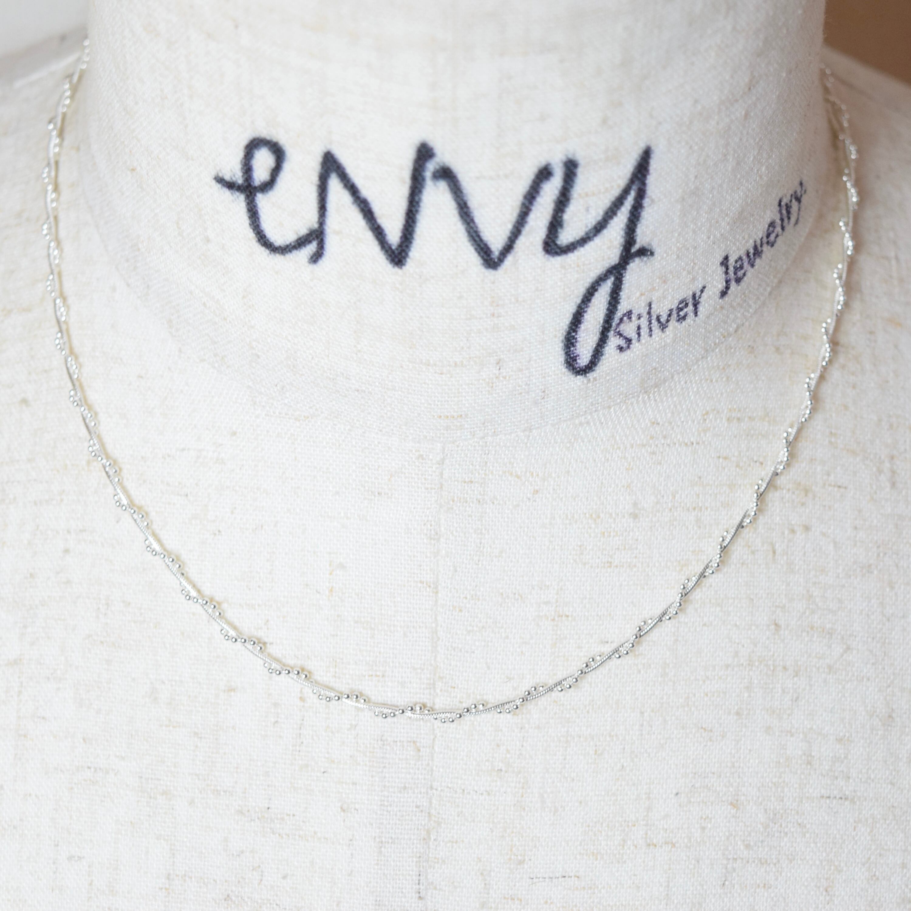 シルバー925 silver エレガントツイストネックレス/軽研磨仕上げ