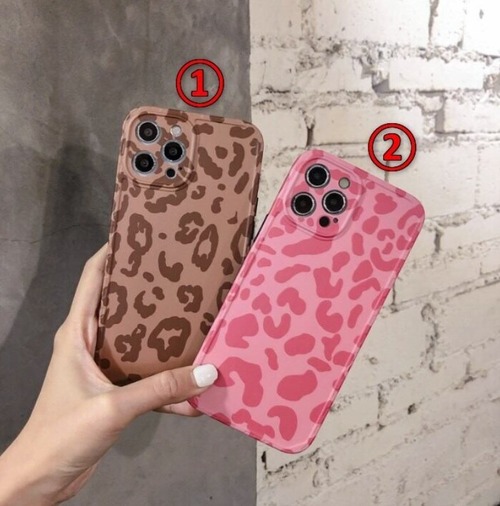 【予約商品】iPhoneケース ”brown and pink leopard design”