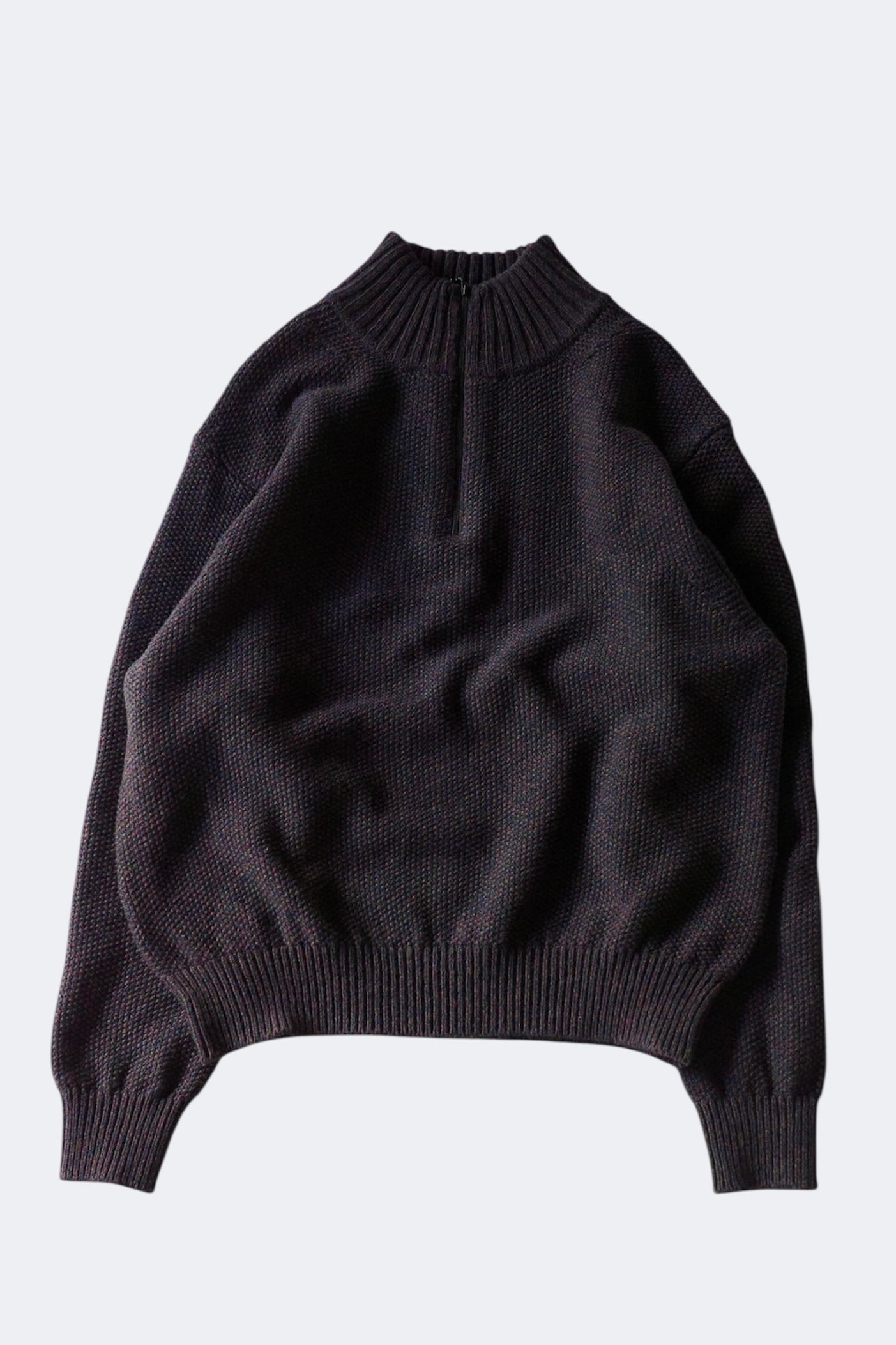 crepuscule 【WOOL KANOKO HALF ZIP P/O -BLACK-】