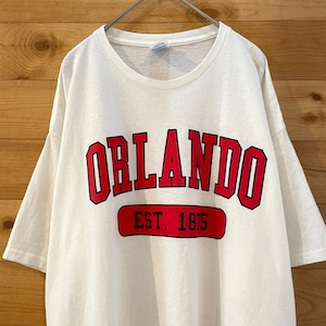 【DELTA PRO WEIGHT】ORLANDO 都市 Tシャツ オーランド ロゴ XL ビッグサイズ 白t US古着 アメリカ古着